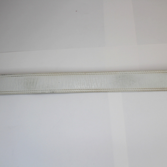 RARE Vintage Salvatore Ferragamo White Western Leather Tip Gold accent Belt SZ S main image 7